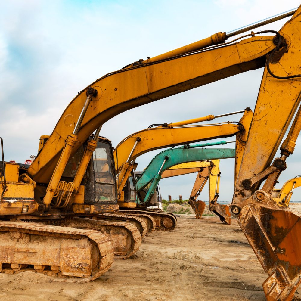 Excavator parked at the site